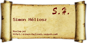 Simon Héliosz névjegykártya